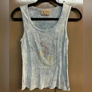Bedazzled gray cowgirl tank top